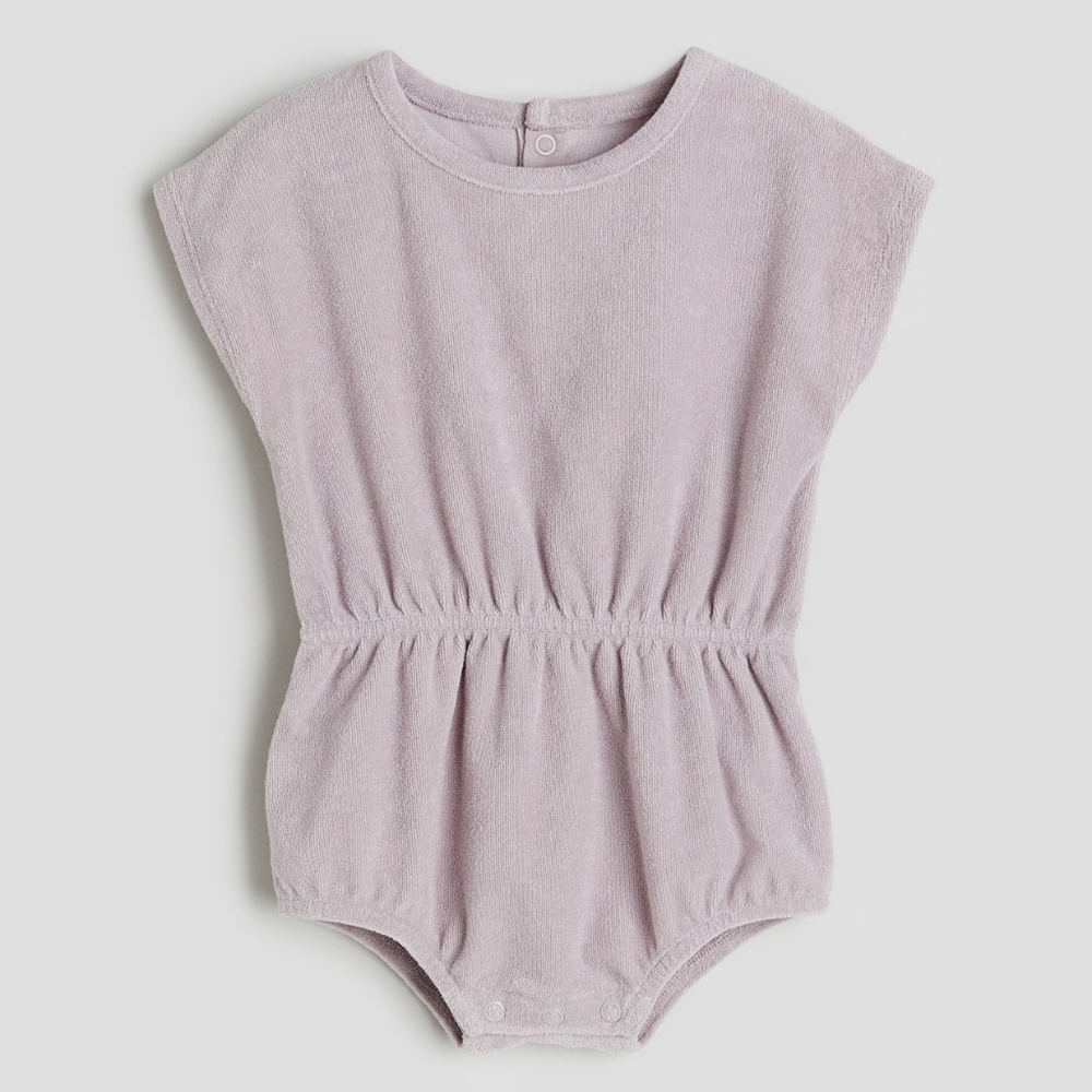 H&M Terry Jumsuit Romper Cap Sleeves Light Dusty Purple  3T